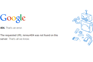 erreur 404 de google